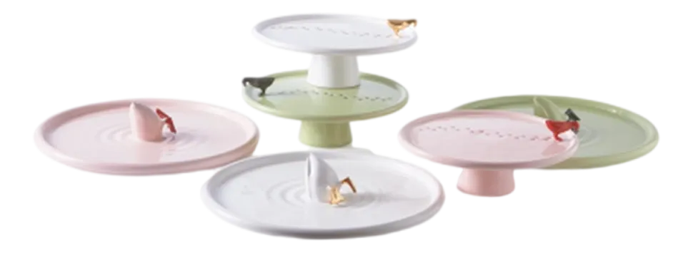 Serveerbord POLSPOTTEN Plate Walking Duck Light Pink