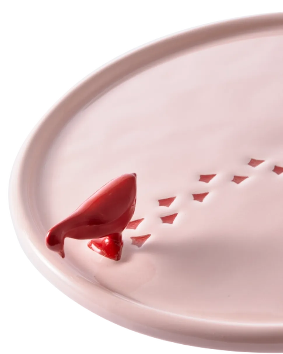 Serveerbord POLSPOTTEN Plate Walking Duck Light Pink
