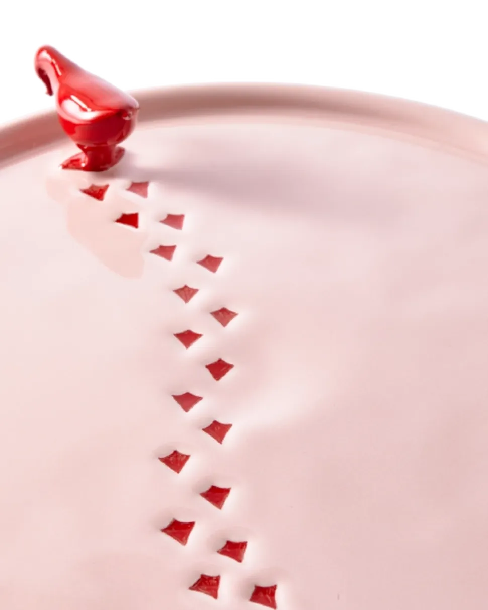 Serveerbord POLSPOTTEN Plate Walking Duck Light Pink