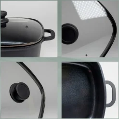 Serveerpan Kela Atura Vierkant Zwart 28 cm