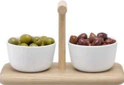 L.S.A. Serveerplank Dine met 2 Schalen Diep Discount