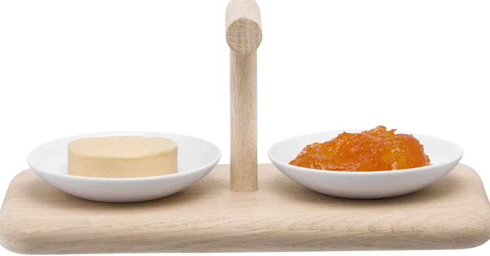 L.S.A. Serveerplank Dine met 2 Schalen Laag Online