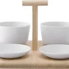 L.S.A. Serveerplank Dine met 4 Schalen Assorti New