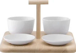 L.S.A. Serveerplank Dine met 4 Schalen Assorti New