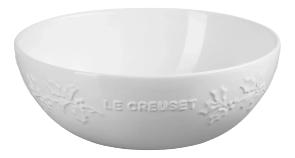 Le Creuset Serveerschaal Winter Holly Collection White 25 cm Clearance