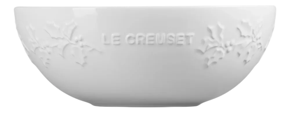 Le Creuset Serveerschaal Winter Holly Collection White 25 cm Clearance