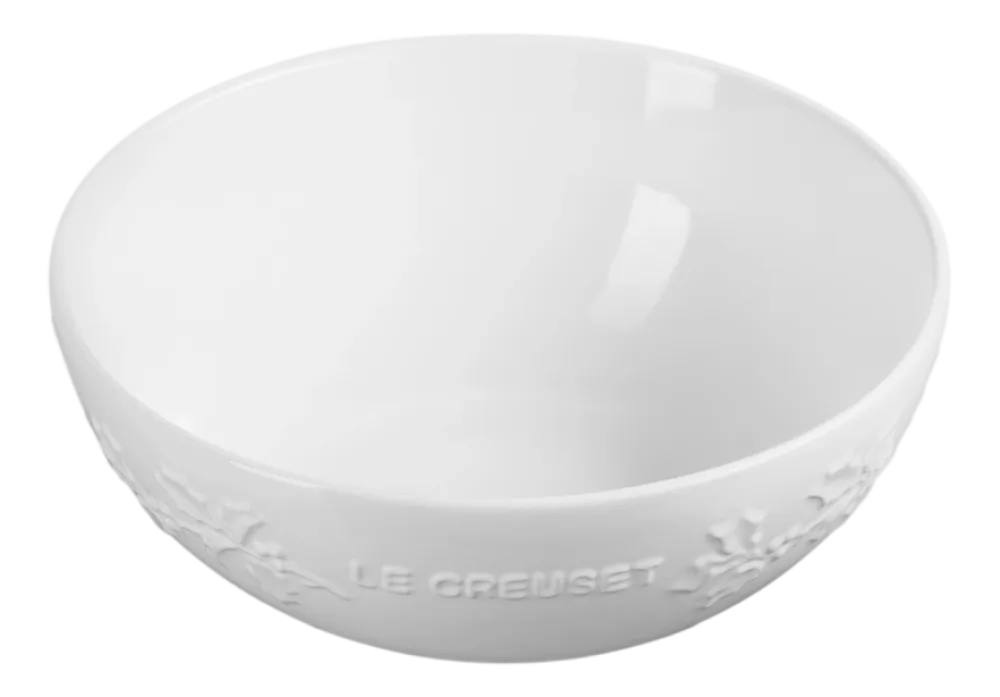 Le Creuset Serveerschaal Winter Holly Collection White 25 cm Clearance