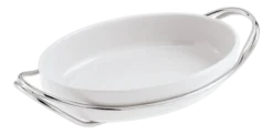 Serveerschaal Sambonet New Living Holder With Oval Porcelain 44 x 27 cm