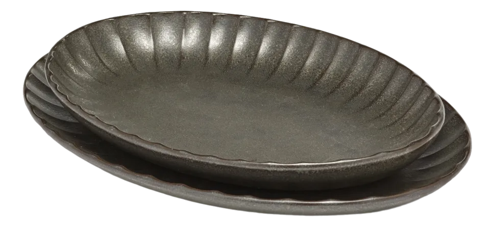 Serveerschaal Serax Inku Tableware Green M 22 x 15,4 x 2,7 cm
