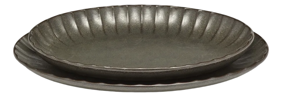 Serveerschaal Serax Inku Tableware Green M 22 x 15,4 x 2,7 cm