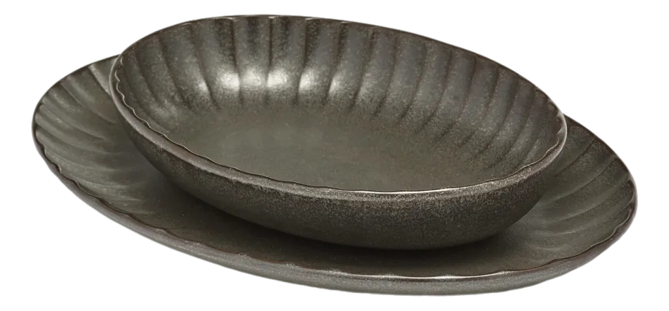Serveerschaal Serax Inku Tableware Green S 19 x 13 x 3,7 cm