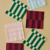 HAY Servet Pattern Napkins Cocktail Light Blue And Blue Grid (Set van 20) New