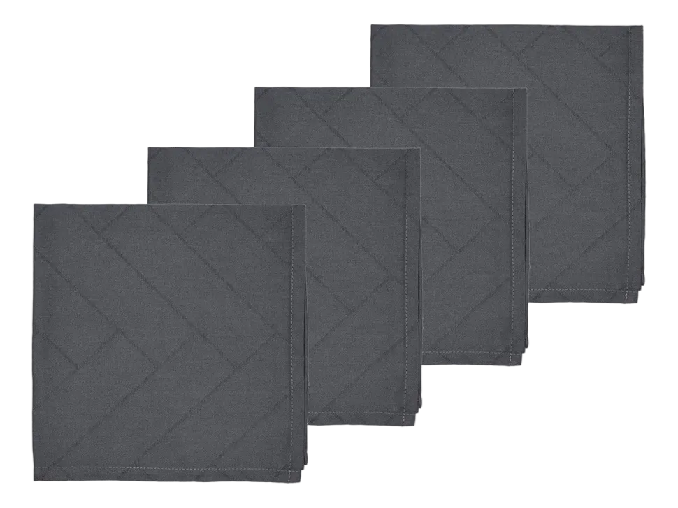 Servet Södahl Tiles Damask Ash (Set van 4)