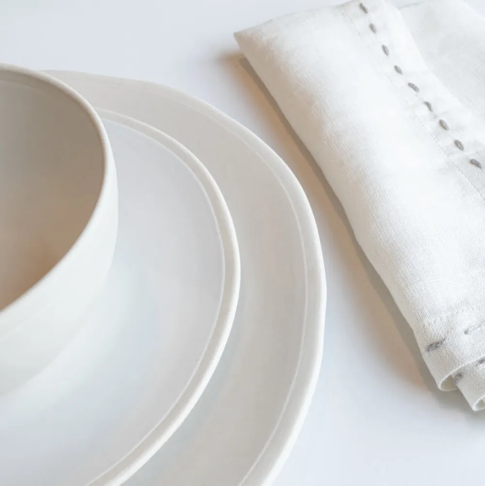 The Table Servet Weave Linnen Rice And Grey (Set van 2) Online