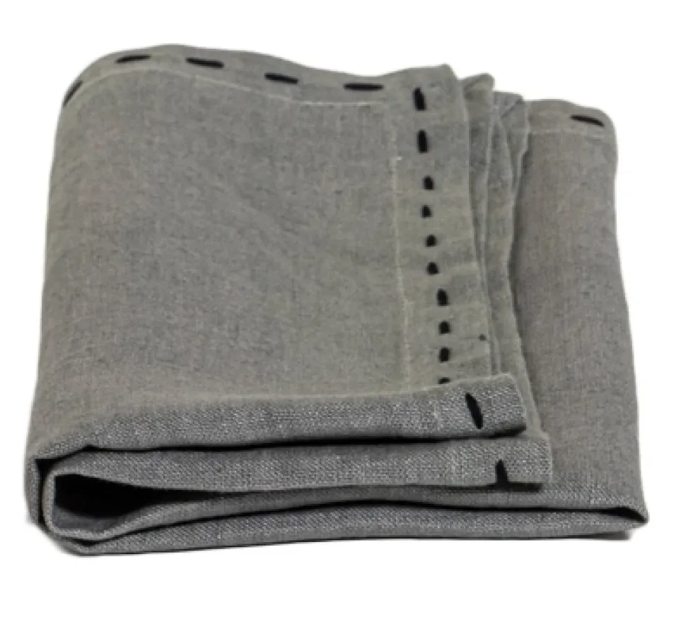 Servet The Table Weave Linnen Earl Gray And Black (Set van 2)