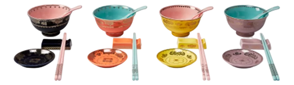 Serviesset POLSPOTTEN Asian Grandpa Multi (Set van 4)