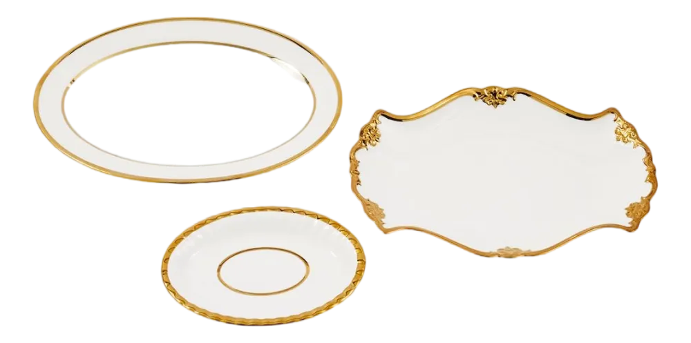 POLSPOTTEN Serviesset Golden Finds White (Set van 3) Best