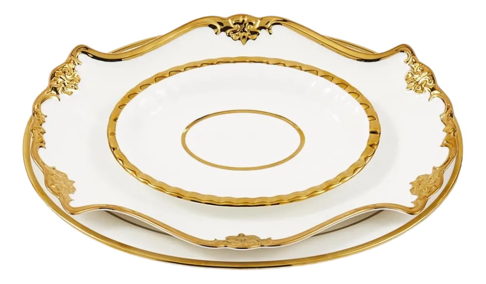POLSPOTTEN Serviesset Golden Finds White (Set van 3) Best