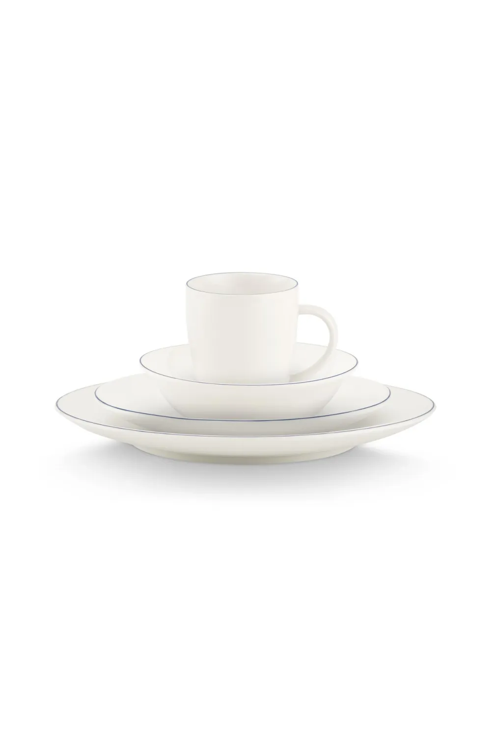 VT Wonen Servies vtwonen Dinnerware White-Blue Line (16-delig) Clearance