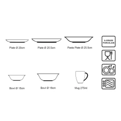 Servies vtwonen Set Of 36 Dinnerware White-Blue Line (36-delig)