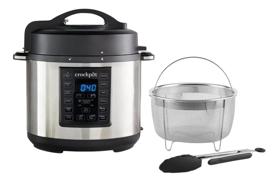Set Slowcooker Crockpot Express Pot Plus 5,6 L, Met stoommand en tang