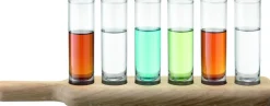 L.S.A. Shotglas Paddle Wodka Set met Serveerplank (6-Delig)