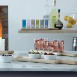 L.S.A. Shotglas Paddle Wodka Set met Serveerplank (6-Delig)