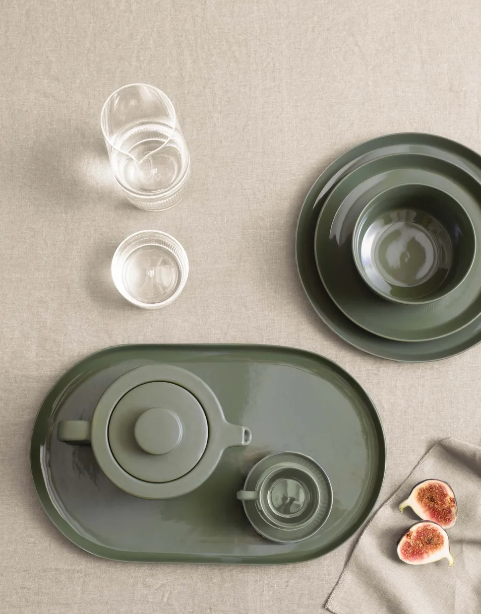 Side Plate Marc O'Polo Moments Olive Green 21,5 cm (Set van 4)