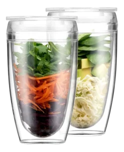 Snack- en Drinkbeker Bodum Pavina To Go Transparent 400 ml (Set van 2)