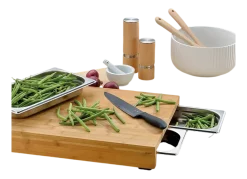Kela Snijplank Kenina Met Gastronorm Bak Bruin (4-Delig) Hot