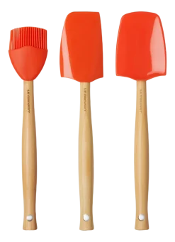 Spatelset Le Creuset Silicone Premium Oranjerood (3-Delig)