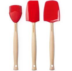 Le Creuset Spatelset Silicone Premium Kersenrood (3-Delig) Clearance