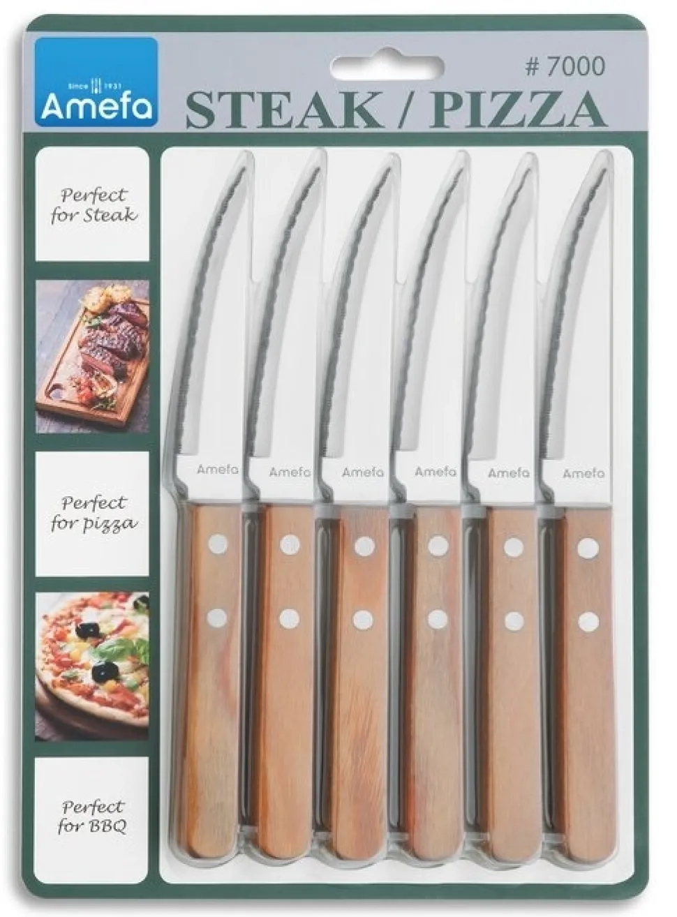 Steakmes Amefa Pizza Wood (6-delig)