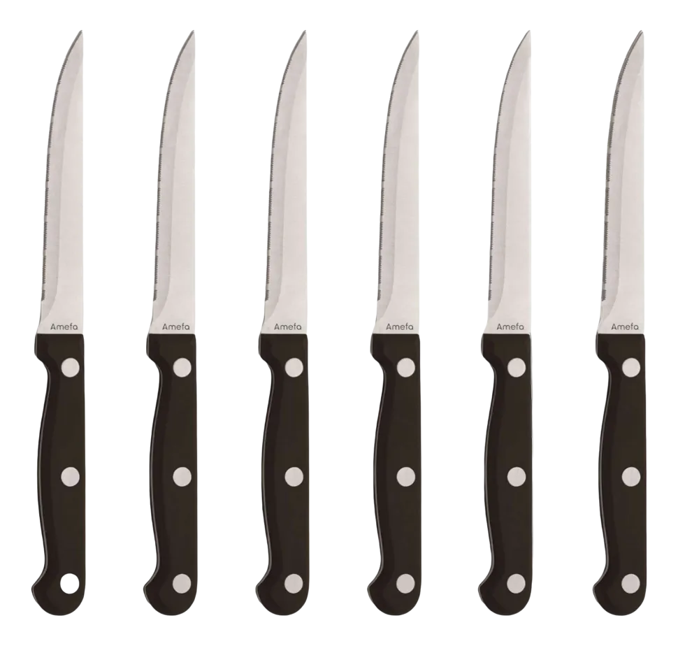 Steakmes Amefa Steak Zwart (Set van 6)