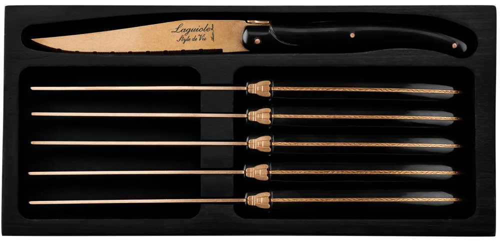 Laguiole Style de Vie Steakmes Prestige Line Copper Stonewash (6-Delig) Hot