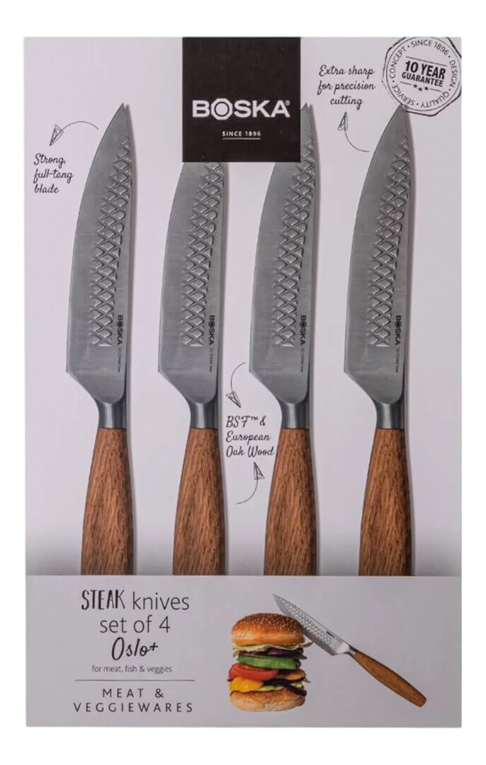 Steakmessenset Boska Oslo+ Brown / Silver (Set van 4)