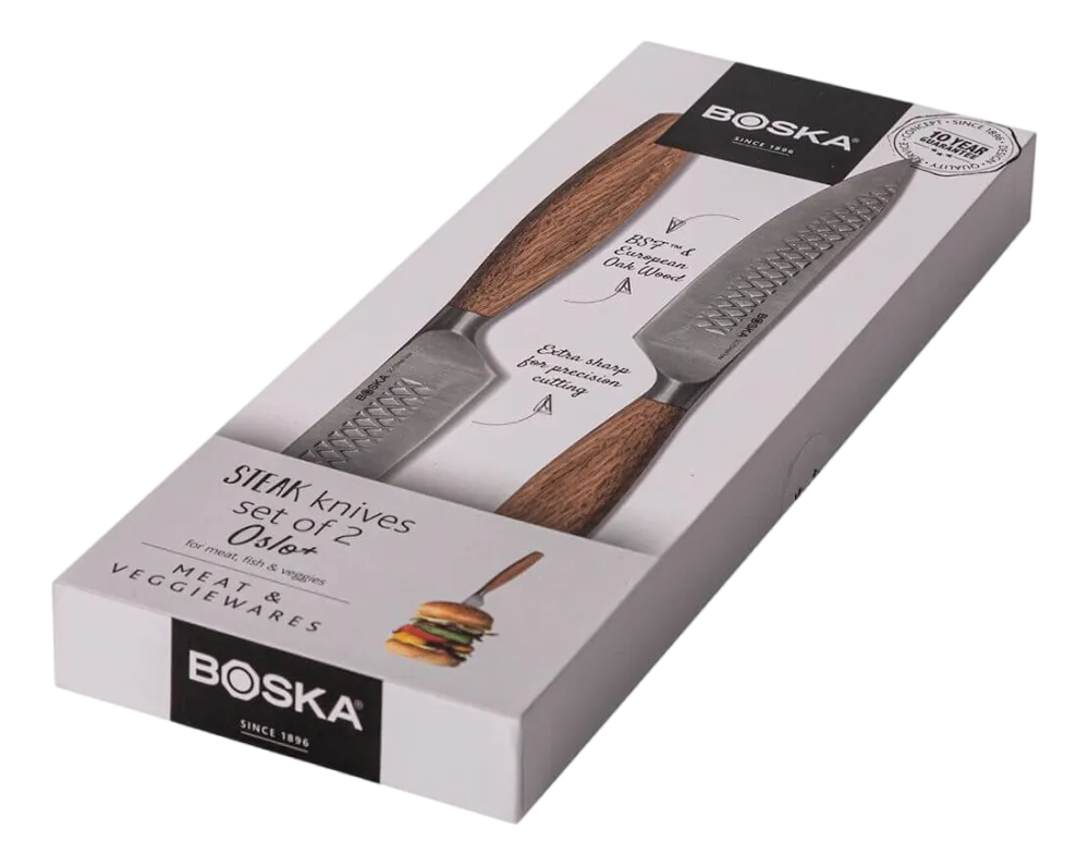 Boska Steakmessenset Oslo+ Brown / Silver (Set van 2) New