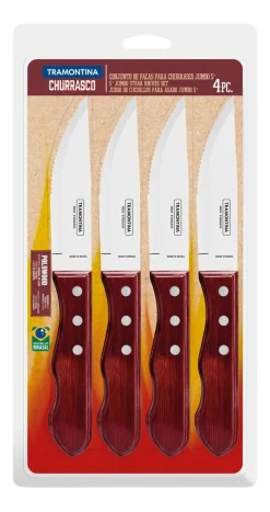 Steakmes Tramontina Jumbo Rood 11 cm (Set van 4)