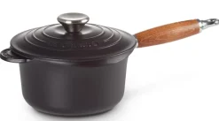 Le Creuset Steelpan/Sauspan Gietijzer met Deksel Mat Zwart 18 cm New