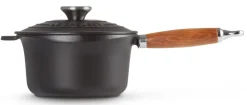 Le Creuset Steelpan/Sauspan Gietijzer met Deksel Mat Zwart 18 cm New