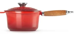 Le Creuset Steelpan/Sauspan Gietijzer met Deksel Kersenrood 18 cm Hot