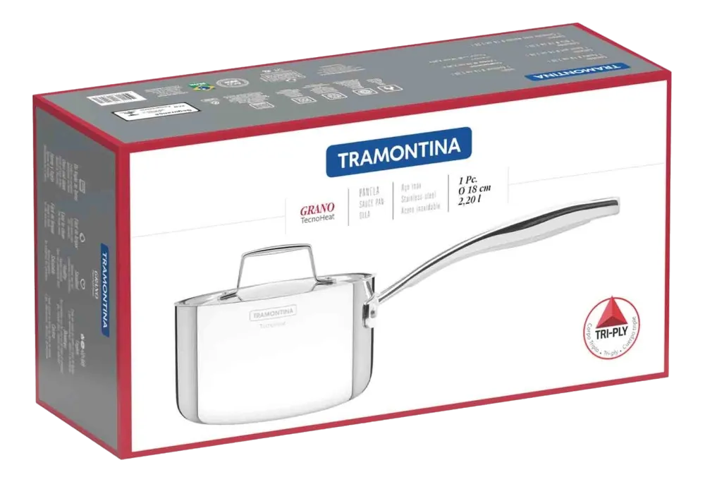 Tramontina Steelpan Grano 3-Laags Zilver 18 cm