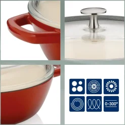 Kela Stoofpan Calido Met Deksel Rood 28 cm Hot