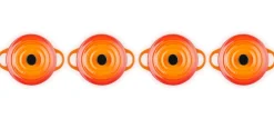 Le Creuset Stoofpannetje Oranjerood 10 cm (4-Delig) Outlet