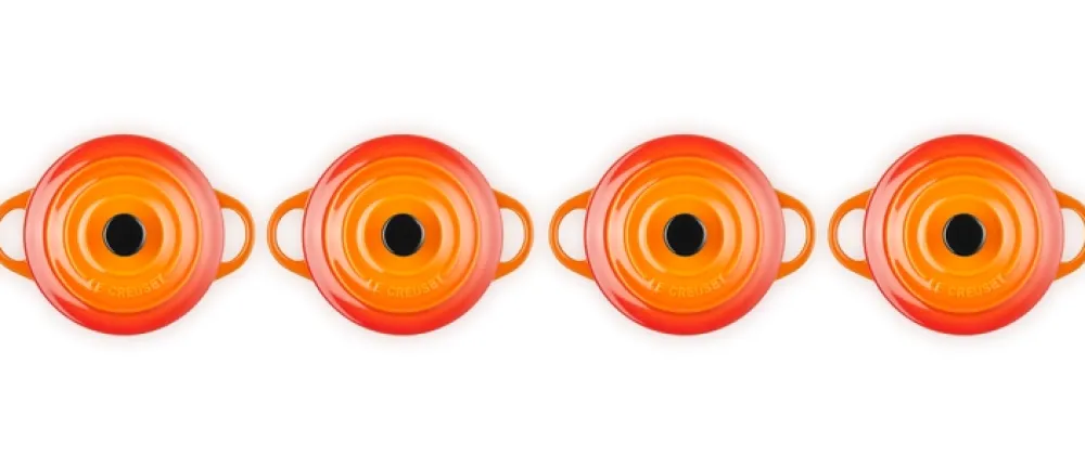 Le Creuset Stoofpannetje Oranjerood 10 cm (4-Delig) Outlet