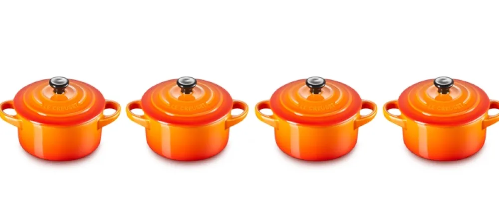 Le Creuset Stoofpannetje Oranjerood 10 cm (4-Delig) Outlet