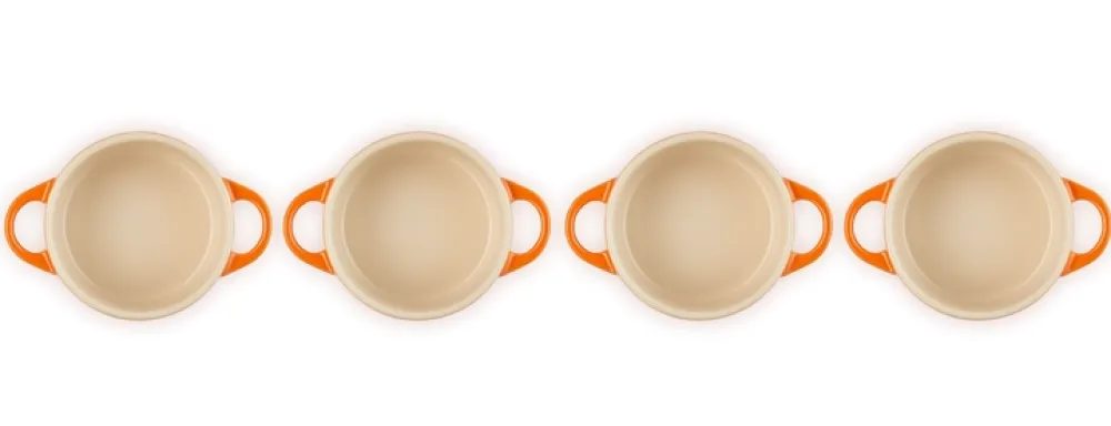 Le Creuset Stoofpannetje Oranjerood 10 cm (4-Delig) Outlet