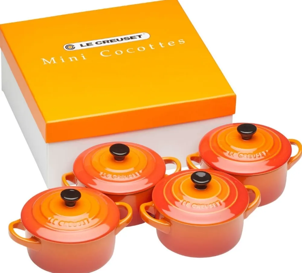 Le Creuset Stoofpannetje Oranjerood 10 cm (4-Delig) Outlet