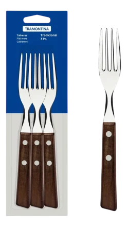 Tafelvork Tramontina Tradicional Bruin (Set van 3)