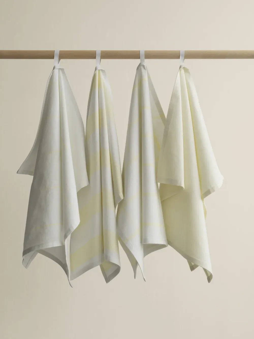 Blomus Theedoek Taulo Square White / Transparent Yellow 50 x 70 cm (Set van 2) Clearance